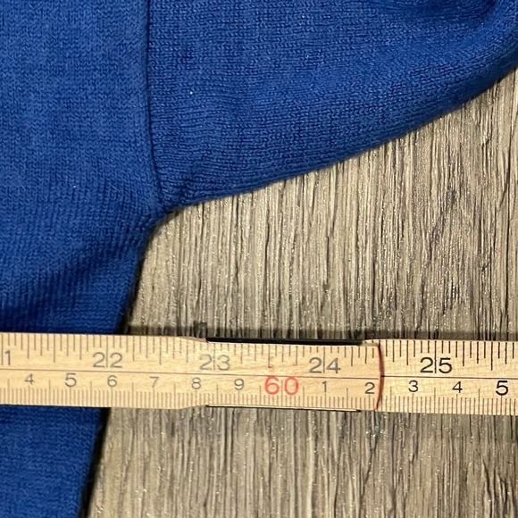 ZARA V-Neck Sweater Jumper 3/4 Sleeve Women's Size Medium Blue Pullover - Picture 4 of 5